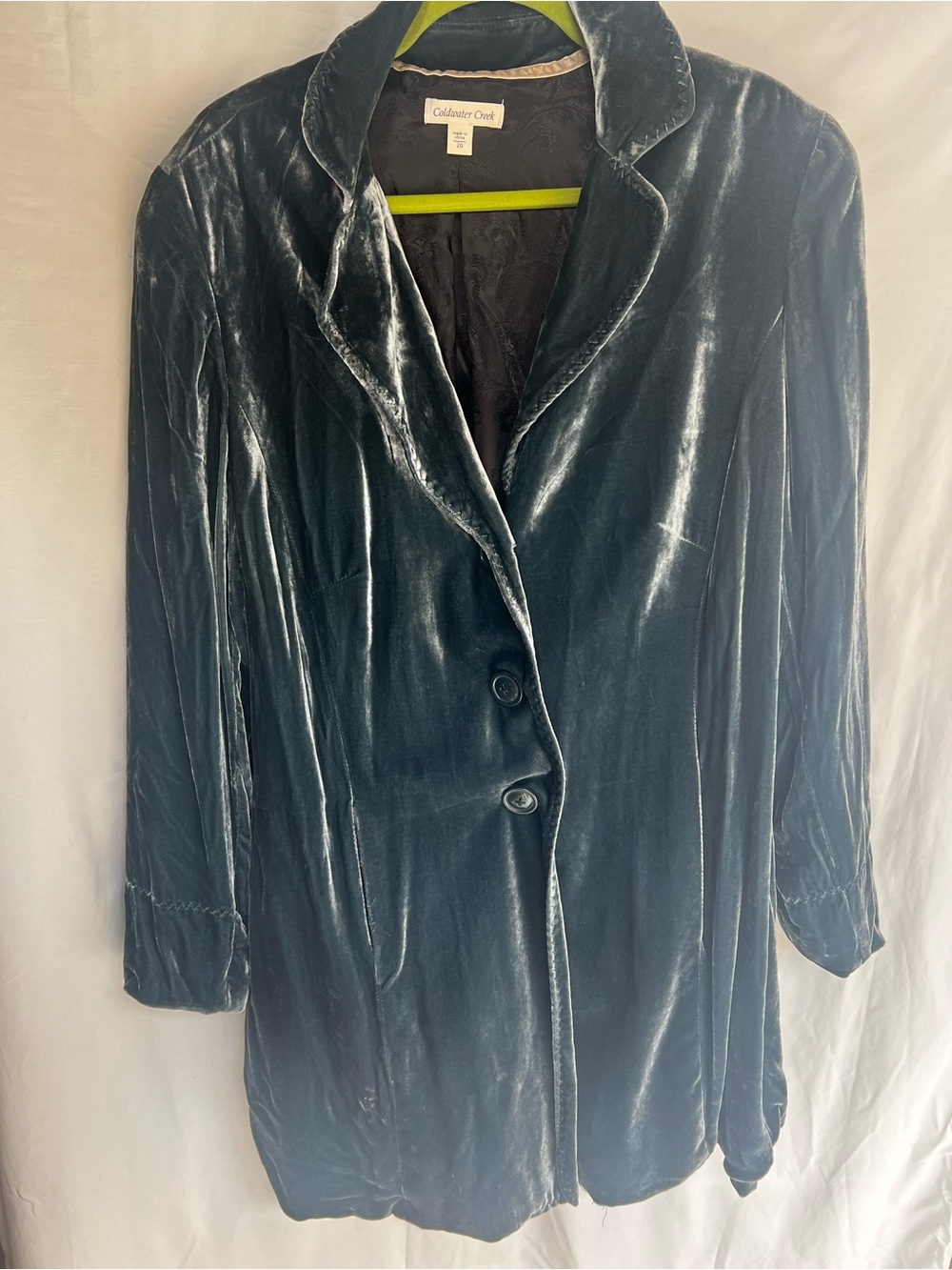 Coldwater Creek Women's Velvet Blazer Jacket in Deep Teal